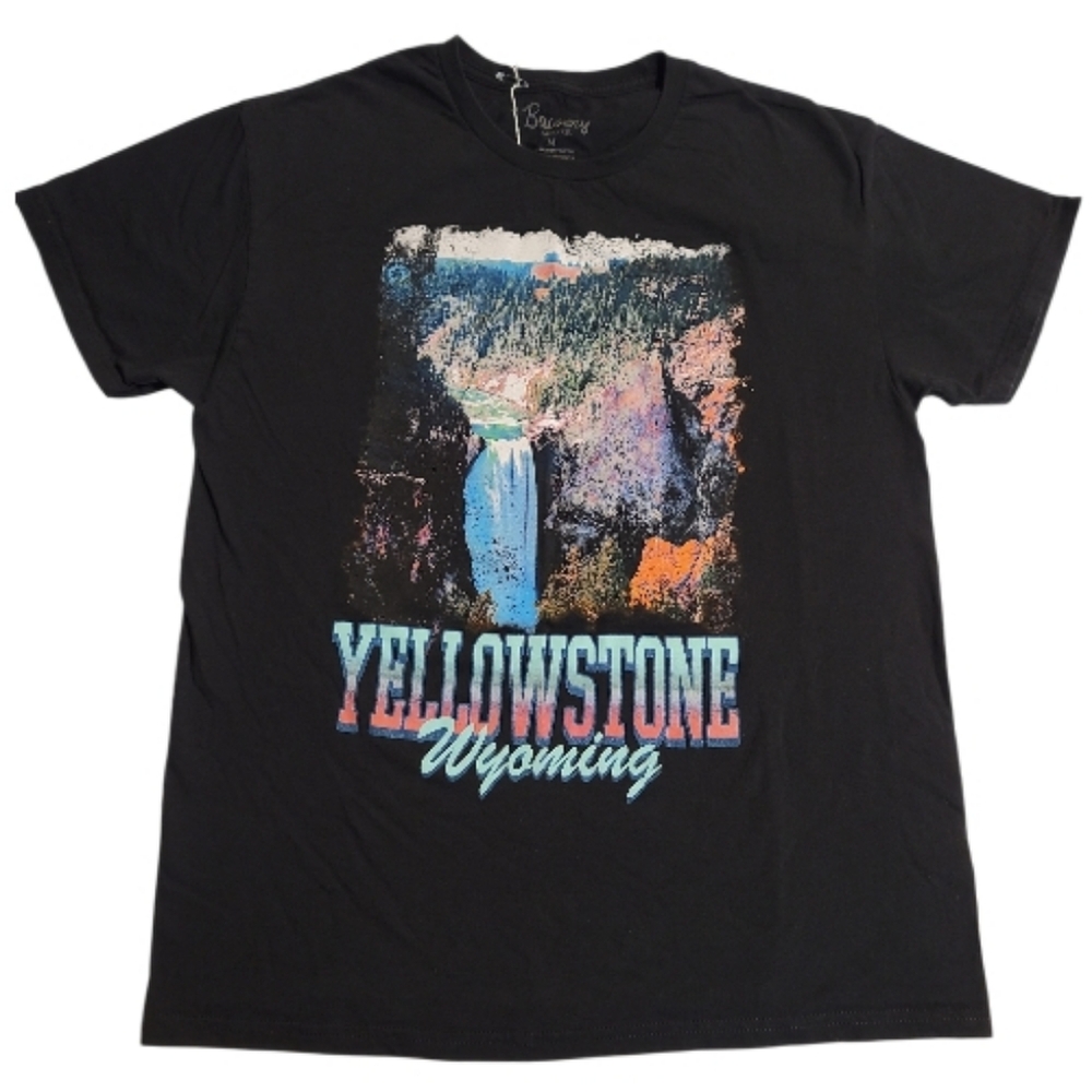 Bowery TeeShirt Yellowstone Wyoming Black Cotton M mens unisex style